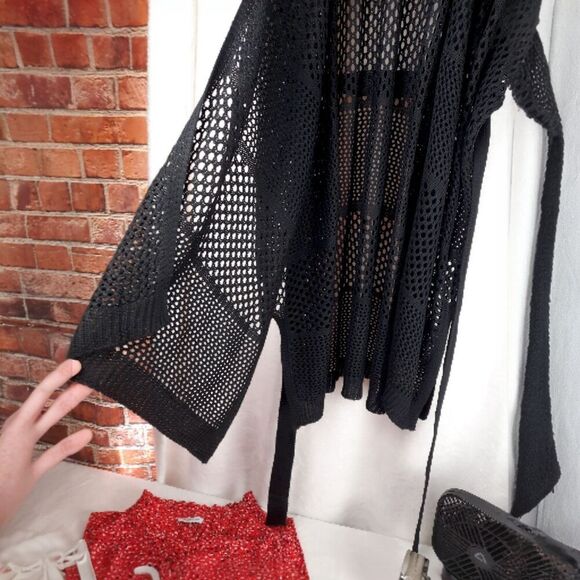 Ann Taylor Loft Crochet Swimsuit Cover-up Kimono Open Cardigan - Picture 7 of 9